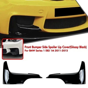Car Gloss Black Front Bumper Side Spoiler Cover For BMW 1 Series E82 1M 11-13 - Imagen 1 de 9