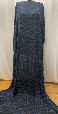 Tela 100% Viscosa Georgette Negro Azul Pájaro Patrón Bandada Por Yarda 45" Ancho Foto 1 de 4