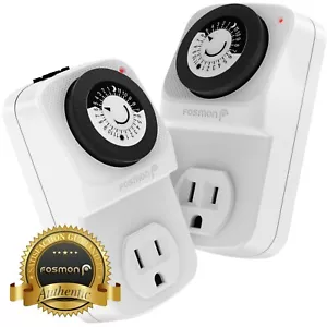 Fosmon 24Hour Indoor Mechanical 3 Prong Outlet Timer In Wall Switch Grounded - Picture 1 of 8