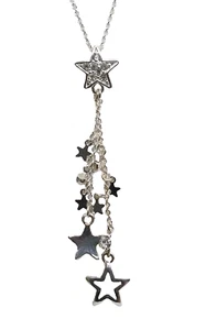 Collar "Star Cluster Drop" firmado por AVON SHB tono plata brillante 17" largo - Imagen 1 de 9