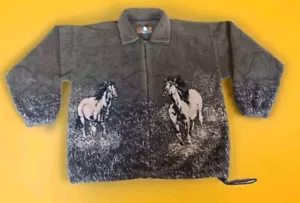 Bear Ridge Outfitters Vintage Pferde 2-seitig grün Full Zip Fleecejacke Gr: L USA - Bild 1 von 24