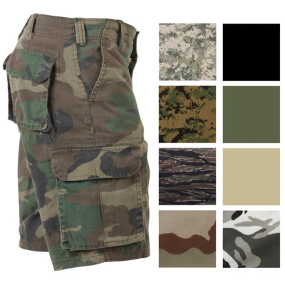 Vintage Camo Cargo Shorts, Military Paratrooper Camouflage Tactical Army Shorts - Image 1 of 2