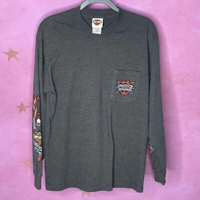 HARLEY DAVIDSON VINTAGE 2009 LONG SLEEVES TEE SHIRT SIZE MEDIUM - Image 1 of 4