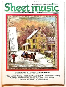 Sheet Music Magazine December 1989 Christmas Treasures Kissing Santa Clause  - Picture 1 of 1