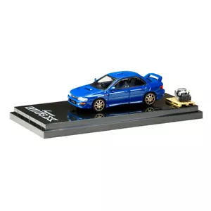 Hobby Japan 1/64 Subaru Impreza WRX GC8 STi V2 Blue w/ Engine Display Diecast - Picture 1 of 11