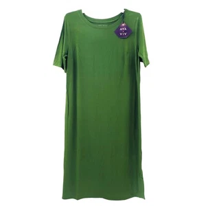 Ava & Viv Womens Plus Size X (14W) Short Sleeve Knit T-Shirt Dress Green - Picture 1 of 8