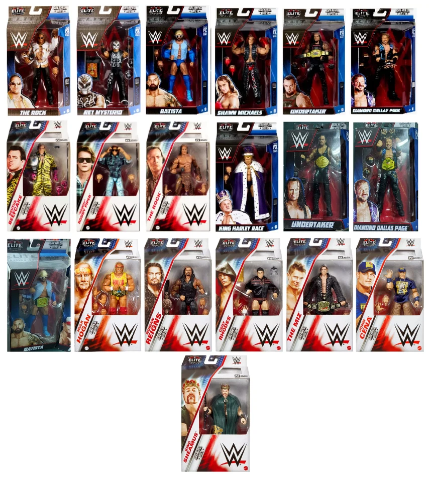 WWE ACTION FIGURE ELITE GREATEST HITS 1-2-3,6-7-8 MATTEL TOY WRESTLING, NEW - Immagine 1 di 1