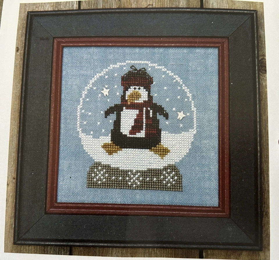 Bent Creek Cross Stitch Pattern ONLY Penguin Snowglobe - Winter - Image 1 of 1