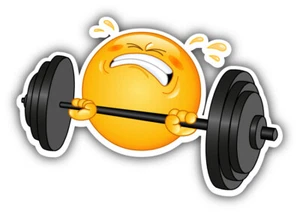 Smile Weightlifter Car Bumper Sticker Decal "SIZES'' - Picture 1 of 1