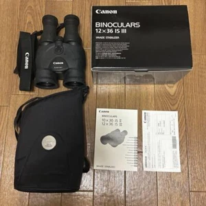 Canon BINOCULARS 12x36 IS III Black W/BOX - Picture 1 of 4