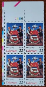 Scott # 2336 - Delaware Ratification - MNH - 1987 - Plate Block of 4 #7666  1 - Picture 1 of 2
