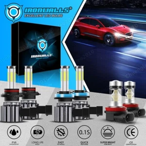 6-Sides LED Headlight High Low Beam Fog Lights For Jeep Compass 2016-2024 6500K - Picture 1 of 17