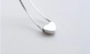 Collares Corazón Plata Esterlina Precioso Pequeño Corazón Dije Colgante Collar 18" - Imagen 1 de 7