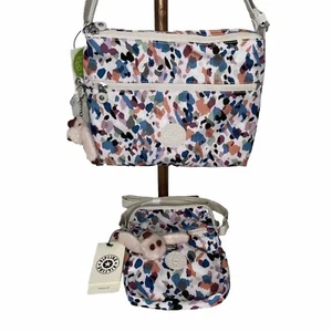 Kipling Crossbody Annabelle Essyla Set Dab Dab Grey Multicolor NWT Beige Straps - Picture 1 of 14