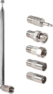 FM Telescopic Antenna 75 Ohm Indoor FM Radio Antenna F Type Male Plug Connector - Picture 1 of 5