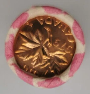 1979 Canadian Penny CIBC Bank Machine Roll White Paper Red (50 ct) #34 - Picture 1 of 3