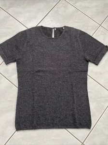 Pullover kurzarm 100% CASHMERE klassisch anthrazit grau Strick Feinstrick Gr.1/S - Bild 1 von 8