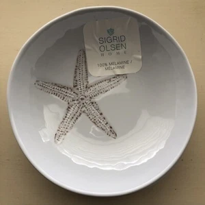 x2 Sigrid Olsen MELAMINE Starfish SOUP SALAD BOWLS Textured TAN Ocean PAIR NWT - Picture 1 of 1