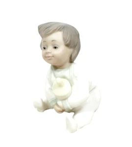 Lladro Daisa Golden Memories Snack Time Boy & Bottle Matte Ceramic 1991 Figurine - Picture 1 of 8