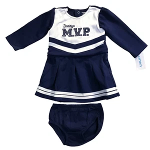 Carter's Baby Girls Daddy's MVP Blue White Cheerleader Dress  Costume 18 mos NWT - Picture 1 of 5