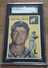 1954 Topps Elmer Valo Baseball Card Graded SGC 40 VG 3 Phila Athletics Outfield