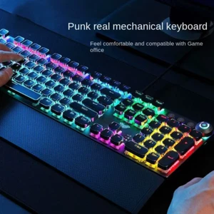 Wired Mechanical Keyboard 104 keys Blue Switch, 22 Mixed Backlight Design - Picture 1 of 10