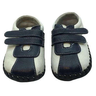pediped mocasines cuero bebé zapatos talla 6-12 meses azul blanco Foto 1 de 4