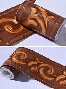 Lris Pattern Brown Self Adhesive 3D Waterproof Wall Border Decor Removable Ki... - Picture 1 of 1