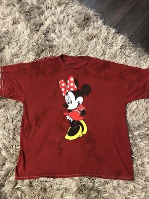 Camiseta para mujer Disney Minnie Mouse XL gris rojo teñido Foto 1 de 3