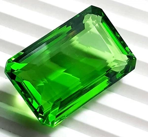 AAA+ 120 Ct Large Green Topaz Emerald Cut Loose Gemstone Gift for Women/Her - Picture 1 of 6