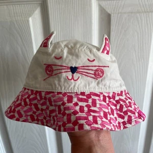 Joules Hattie Cat Pink Sunhat Size 6-12 Months - Adorable & Gently Worn - Picture 1 of 18
