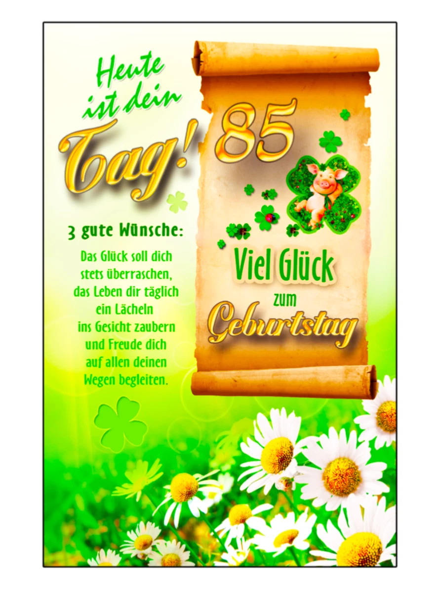 Twizler Karte Zum 85. Geburtstag – Elegante Glückwunschkarte Mit Goldenem Schriftzug, Hoopla Serie