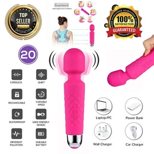 20 Speed Handheld Massager Wand Vibrating Massage Magic Full Body Therapy Motor - Picture 1 of 18
