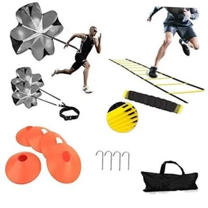 Speed Agility Training Kit-12 Rung 20Ft Agility Ladder, 5 Round Training - Picture 1 of 7