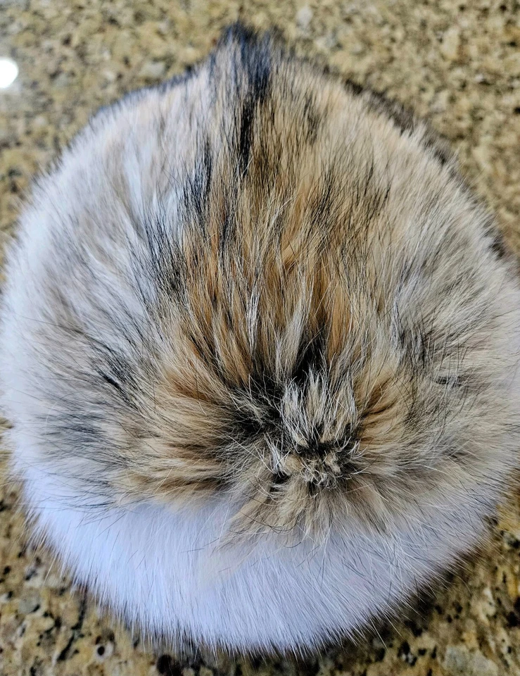 Chapéu russo feminino REAL azul pele de raposa e coiote forrado de cashmere moda exclusivo - Imagem 1 de 4