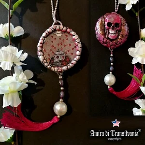 Black Magic Talisman Skull Bones Charm Amulet Dark Pendant Occult Symbol Voodoo - Picture 1 of 21