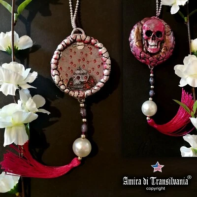 Black Magic Talisman Skull Bones Charm Amulet Dark Pendant Occult Symbol Voodoo - Image 1 of 4