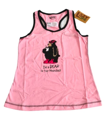 Women Pyjama Tops T-Shirts PJ Tank Ladies Cotton Sleeveless Nightwear Vest D143 - Image 1 of 3
