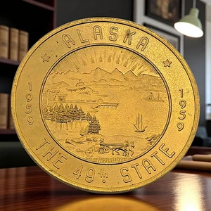 Gettone da 1 dollaro 1959 Alaska Statehood Fairbanks - 49° souvenir di stato - Foto 1 di 2