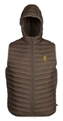 Browning Packable Puffer Hooded Vest Major Brown Men's S Small - Image 1 of 4