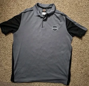 Camisa polo de golf Harley Davidson para hombre para motocicleta talla XL gris con logotipo elástico negra - Imagen 1 de 10