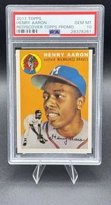 2017 Topps HENRY HANK AARON Rediscover 1954 Rookie Reprint   PSA 10   POP 13 - Picture 1 of 2