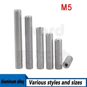 Aluminum Alloy M5 Threaded Sleeve Rod Bar Stud Round Connector Nut Long Nuts - Picture 1 of 6