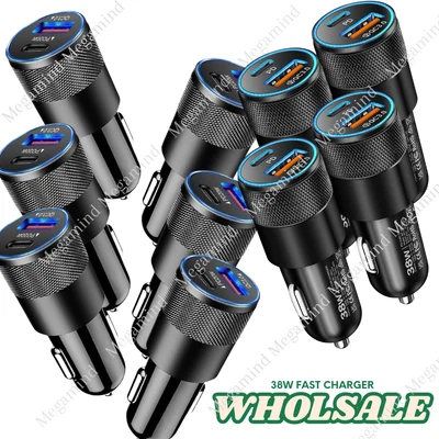 Lote de soquete de isqueiro adaptador de carga rápida carregador de carro 38W USB tipo-C PD - Imagem 1 de 4
