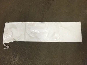 Tent Stake Storage Bag Heavy Duty White Vinyl 10 in x 36 in Drawstring Peg Pouch - Picture 1 of 1