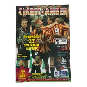 Bradford City vs Sheffield United Football Programm 1998 Vintage Spieltag - Bild 1 von 4