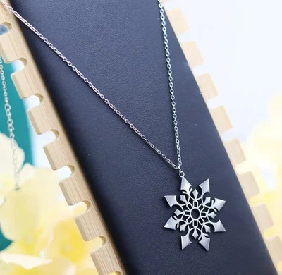 Collar Suéter Copo de Nieve Cadena Extra Larga S, Acero Impresionante Damas Moda NUEVO Foto 1 de 4