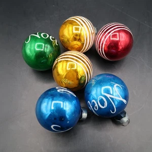 Mercury Glass Christmas Ornaments Small Painted Set of 6 Noel Striped Vintage - Picture 1 of 7