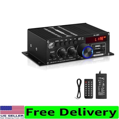 AMP estéreo HiFi compacto 400W + 400W AK-380 con funcionalidad Bluetooth y radio FM Foto 1 de 4