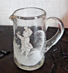 Beautiful Victorian Mary Gregory Glass Jug creamer painted enamel painted - Picture 1 of 7
